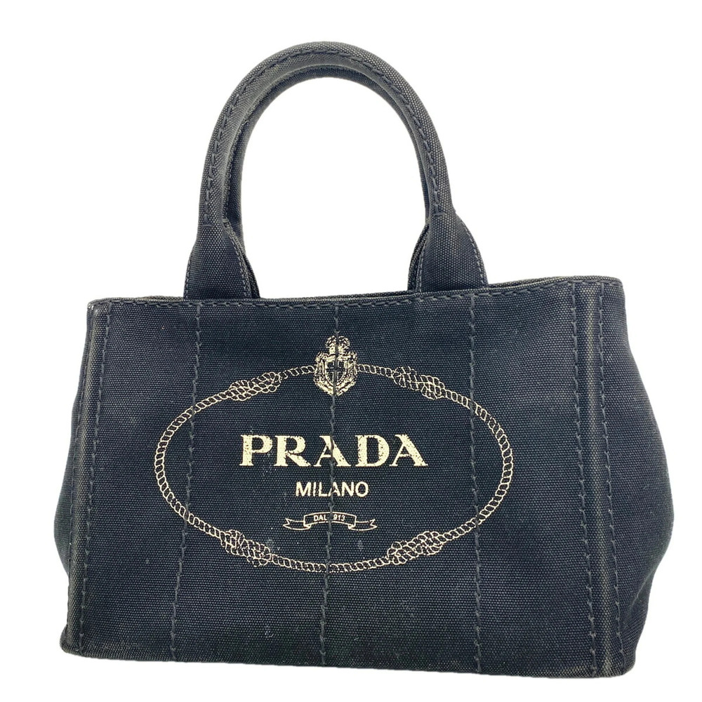 Prada Canapa Canvas Handbag, Black, Women's
